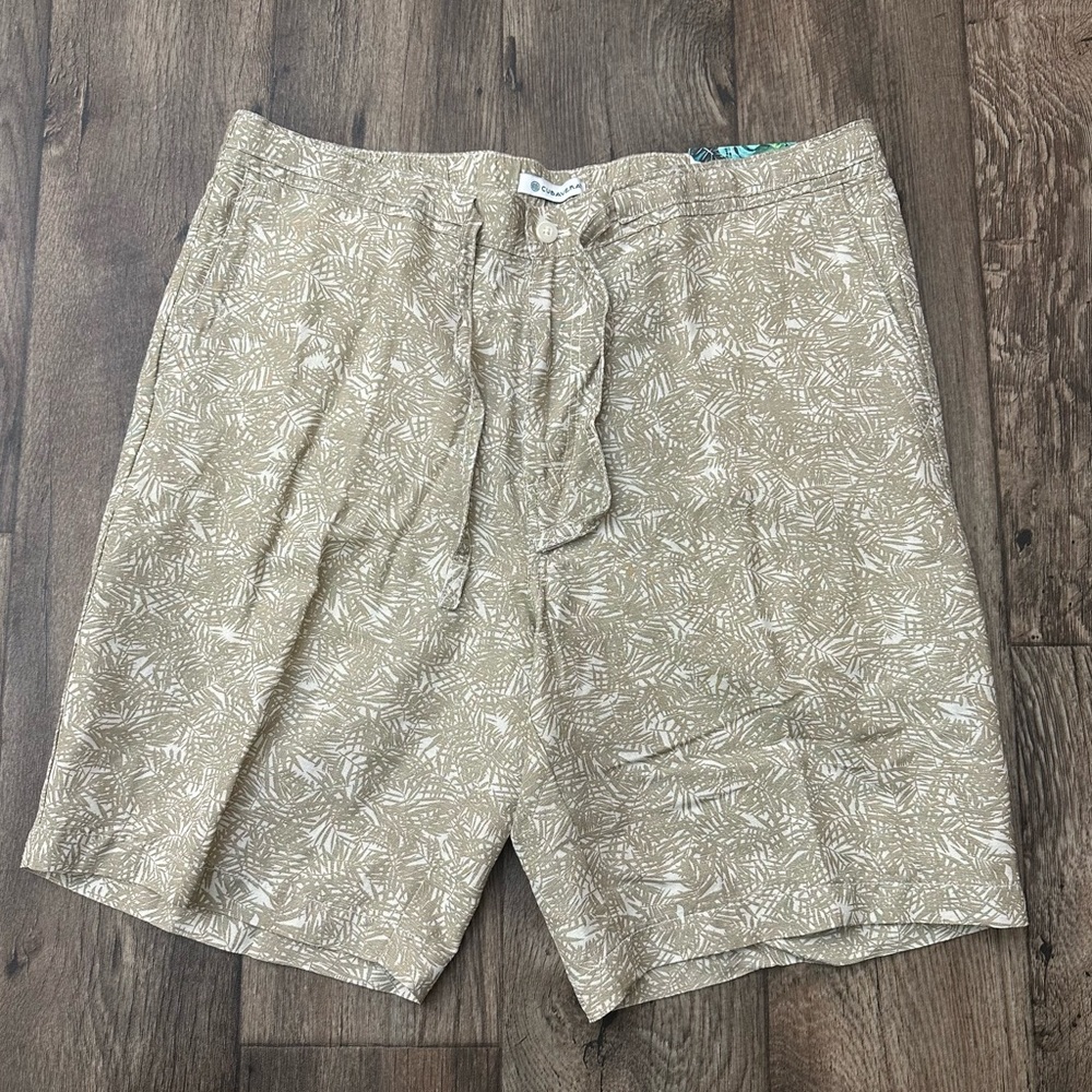 Cubavera 9”  Linen Viscose Blend Tropical Print Shorts Men’s Size L